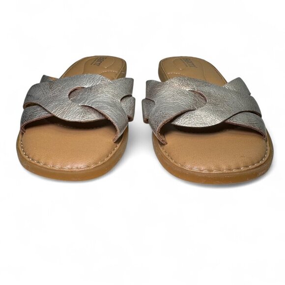 BORN Metallic Isabella Leather Slide Sandal - Light Gold, Sz 7, NWOB - Picture 5 of 12